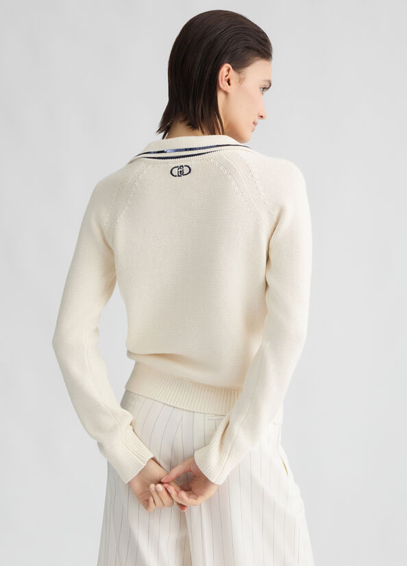 Maglia bianca in cotone LIUJO CA5112