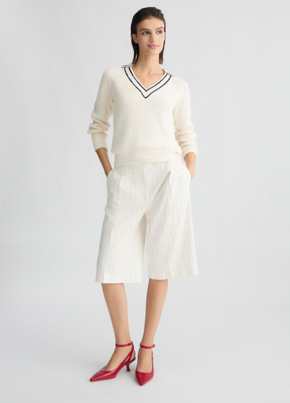 Maglia bianca in cotone LIUJO CA5112