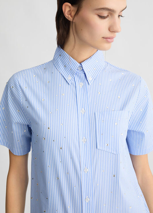 Camicia boxy azzurra LIUJO CA5018