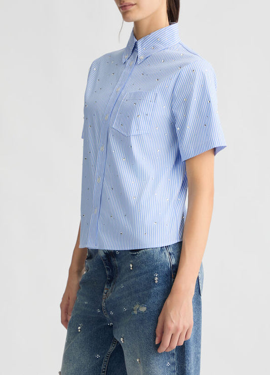Camicia boxy azzurra LIUJO CA5018