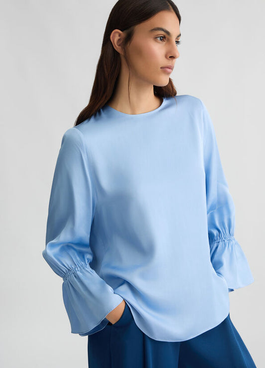 Blusa in raso azzurra LIUJO CA5242