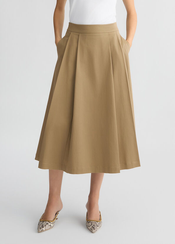 Gonna a pieghe beige LIU JO CA5345