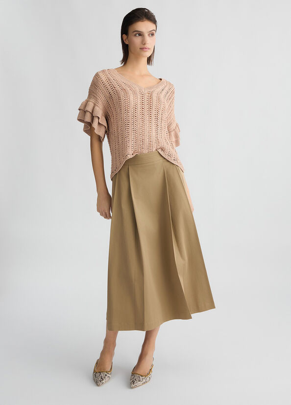 Gonna a pieghe beige LIU JO CA5345