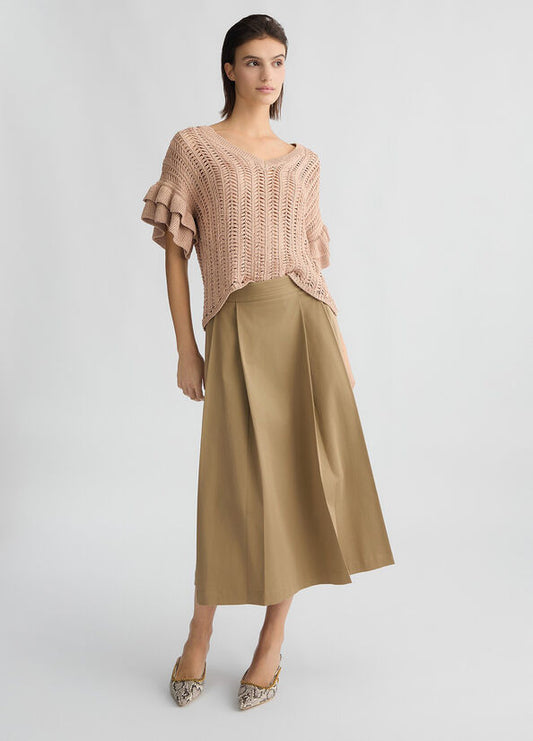 Gonna a pieghe beige LIU JO CA5345
