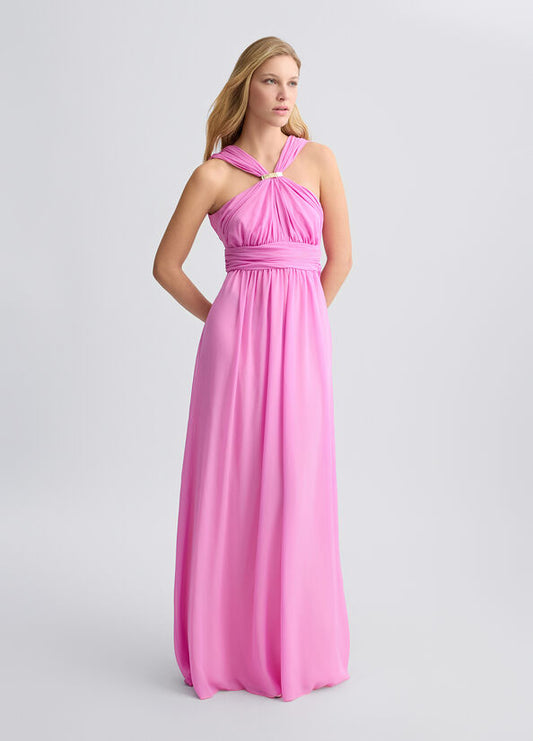 Abito lungo elegante rosa LIU JO CA5026