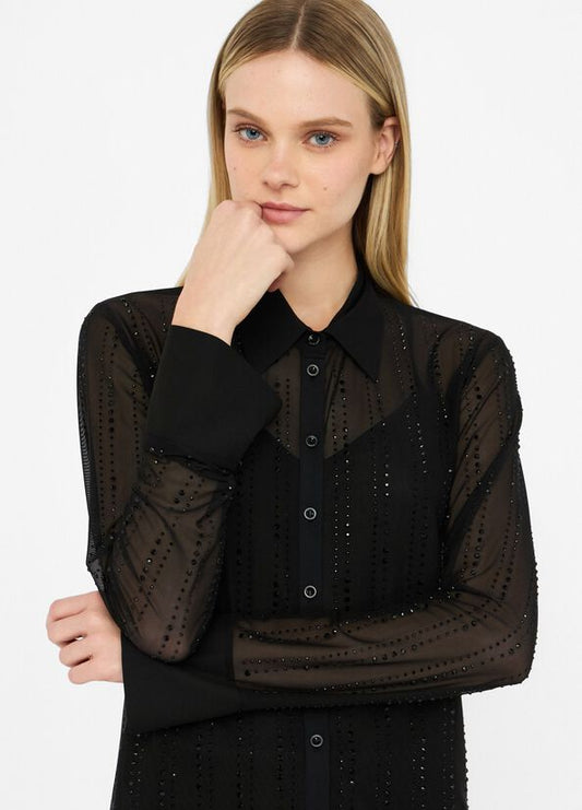 Camicia in tulle con strass LIU JO CF5056