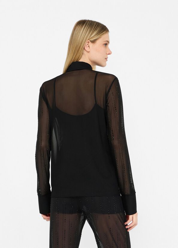Camicia in tulle con strass LIU JO CF5056