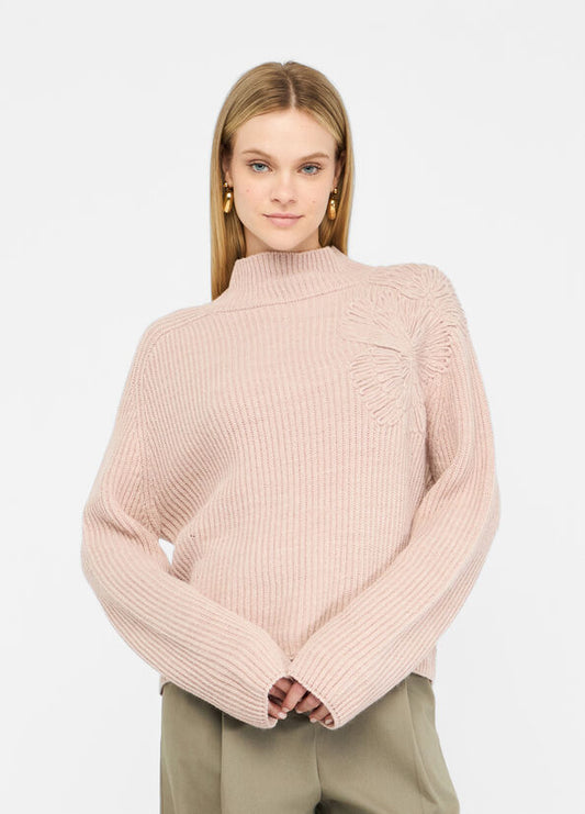 Maglione in lana rosa cipria LIU JO CF5399