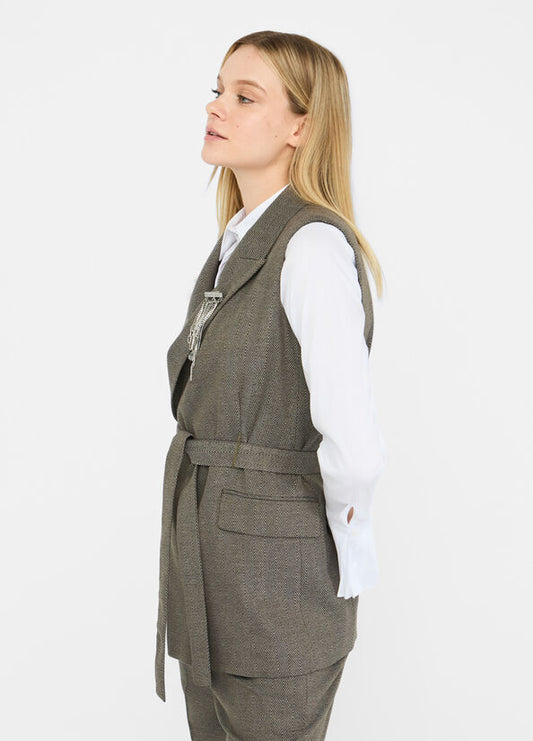 Gilet chevron con cintura LIU JO CF5259