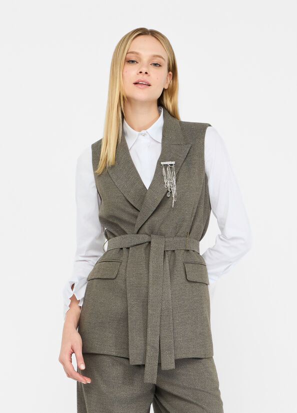 Gilet chevron con cintura LIU JO CF5259