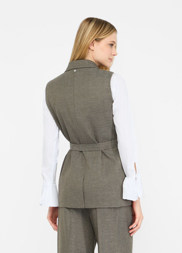 Gilet chevron con cintura LIU JO CF5259