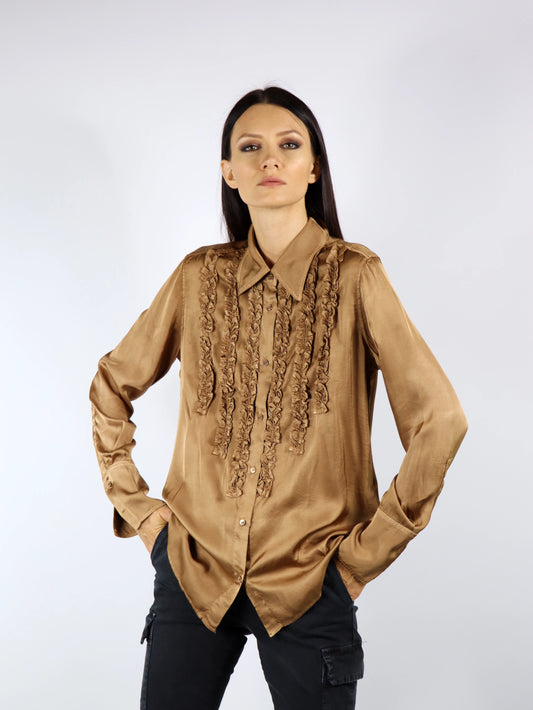 Camicia in viscosa con rouches MASON'S VISB44