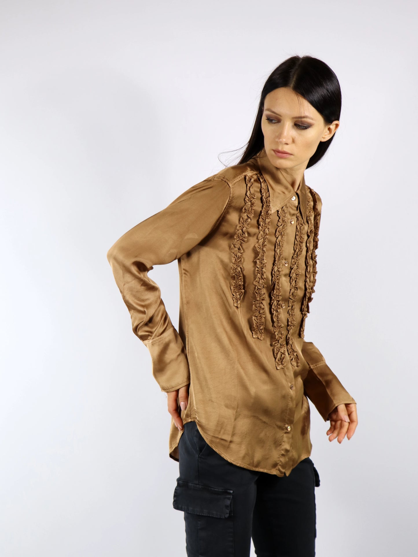Camicia in viscosa con rouches MASON'S VISB44
