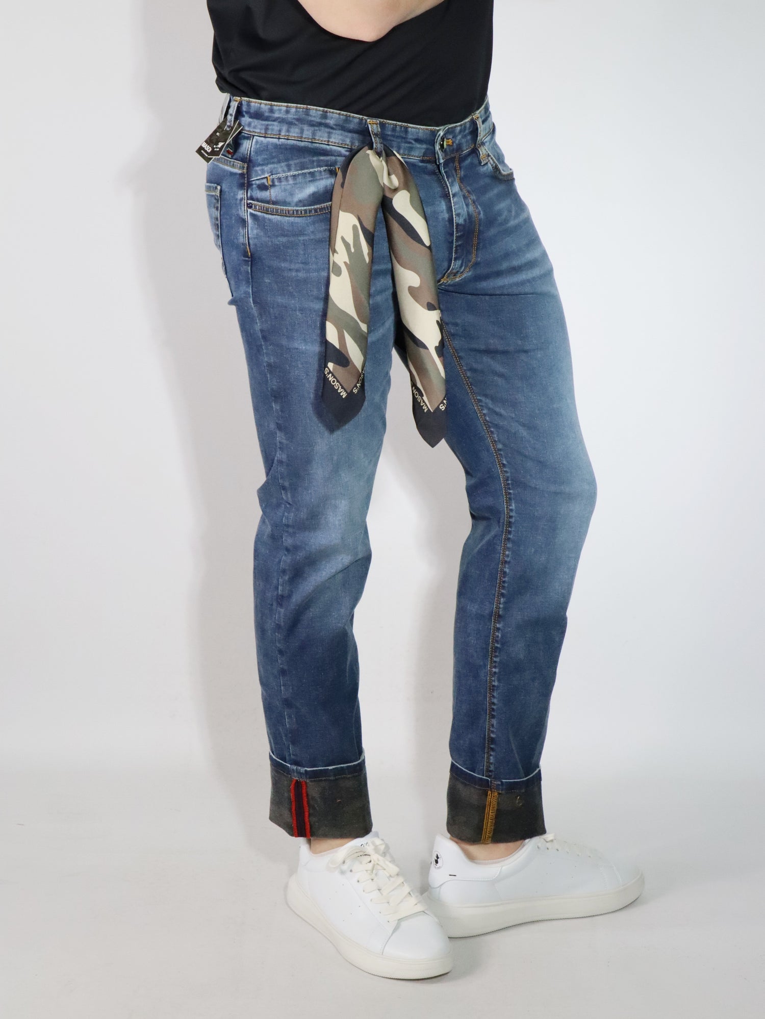 Jeans stretch con pattern mimetico MASON S DE42S13