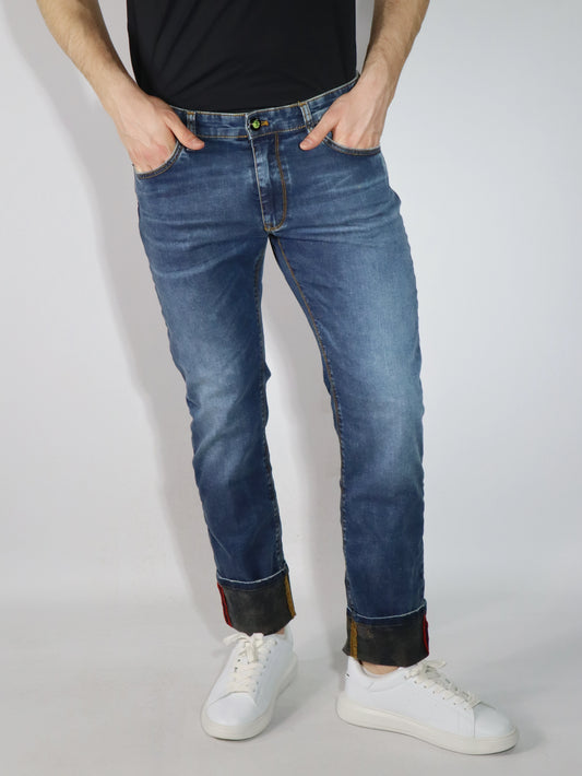 Jeans stretch con pattern mimetico MASON'S DE42S13