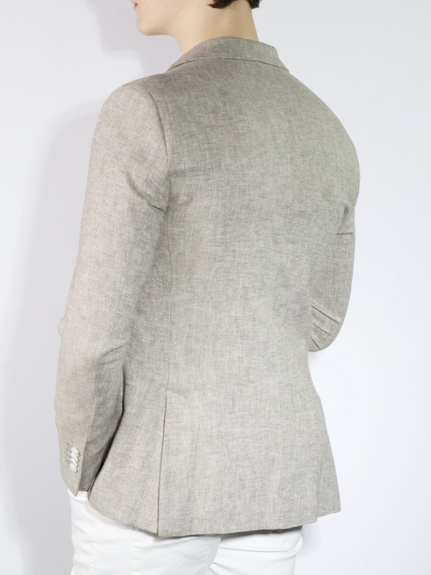 Giacca spinata in cotone e lino MONTANARI1938 628075