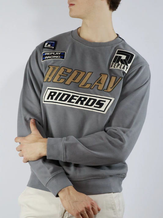 Felpa con patch e lettering REPLAY 22890CS