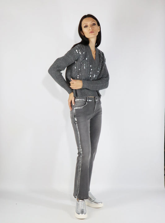 Jeans con effetto spalmato CARACTERE P041