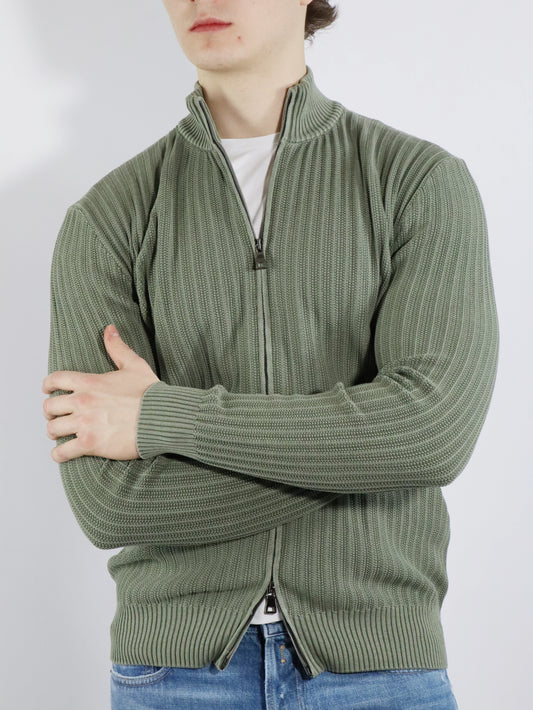 Cardigan in cotone a coste FERRANTE 25004