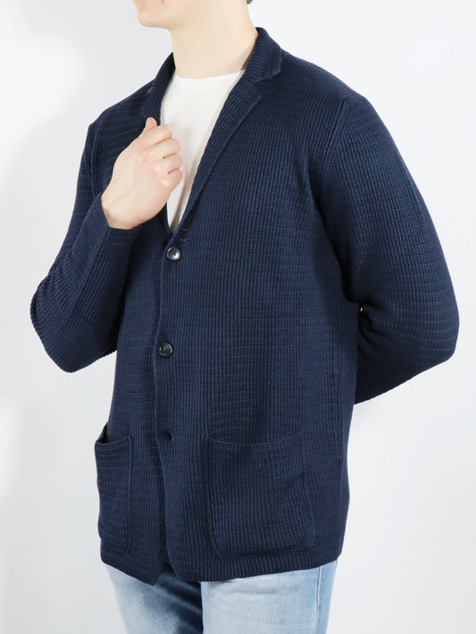 Giacca in maglia blu FERRANTE 25201