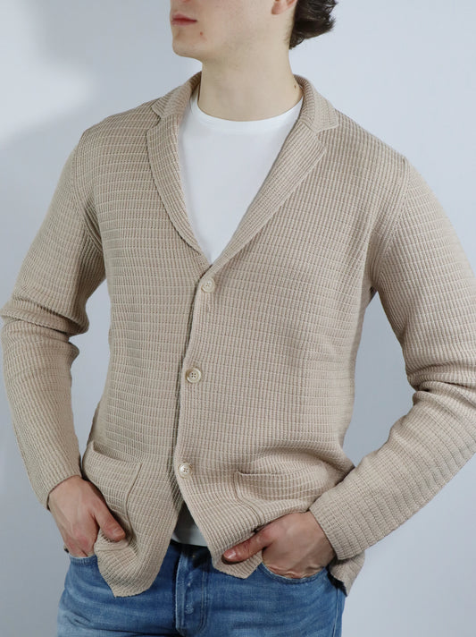 Giacca in maglia beige FERRANTE 25201