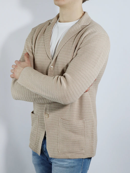 Giacca in maglia beige FERRANTE 25201