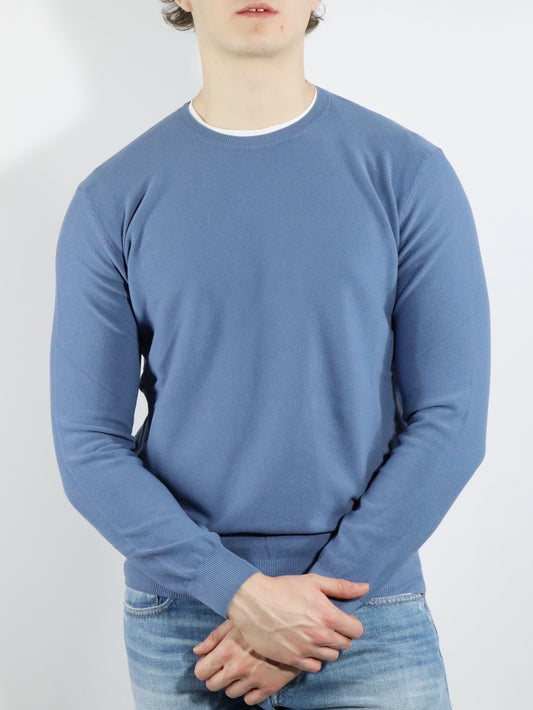 Girocollo in cotone azzurro FERRANTE 23113
