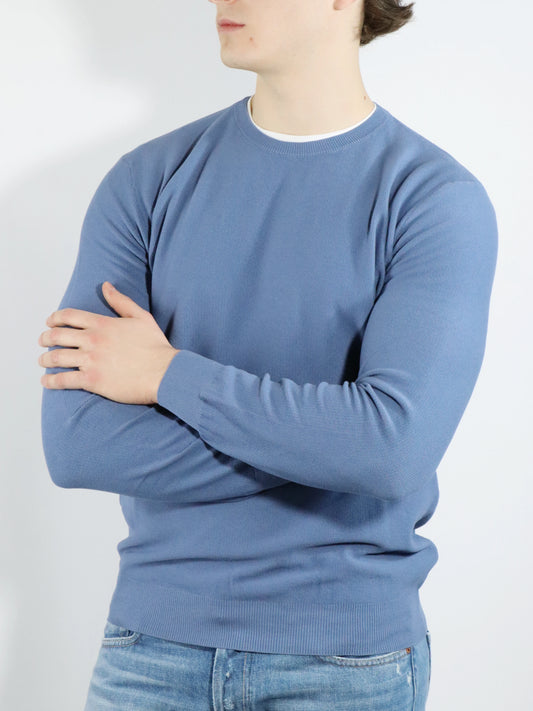 Girocollo in cotone azzurro FERRANTE 23113