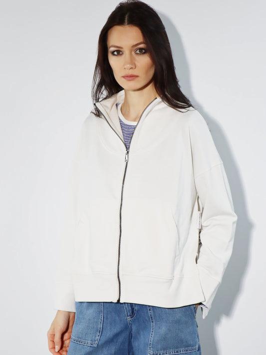 Felpa con zip bianca NOUMENO CONCEPT F204