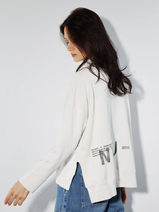 Felpa con zip bianca NOUMENO CONCEPT F204