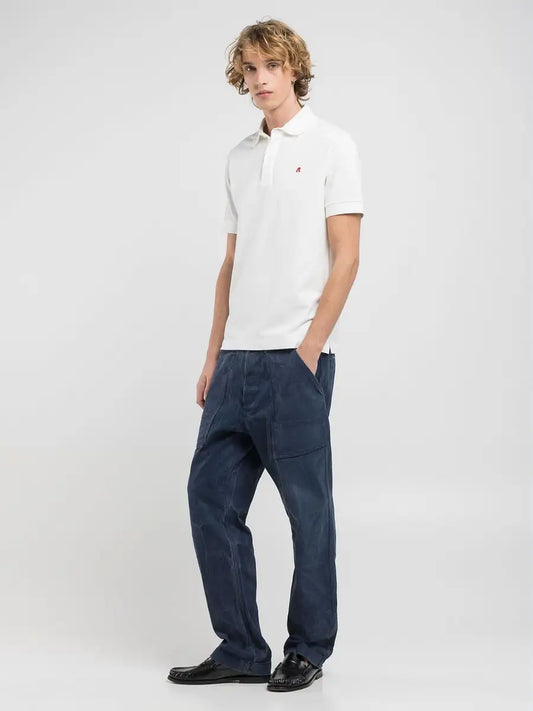 Polo con ricamo off white REPLAY 20623