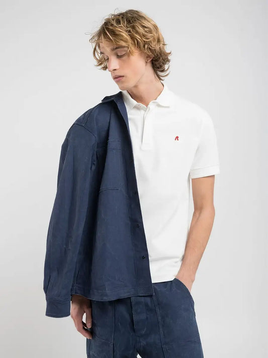 Polo con ricamo off white REPLAY 20623