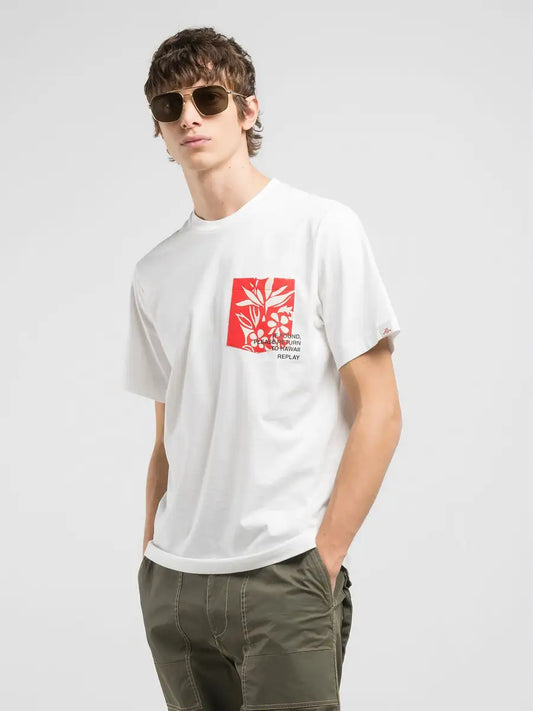 T shirt con taschino stampato REPLAY 2660