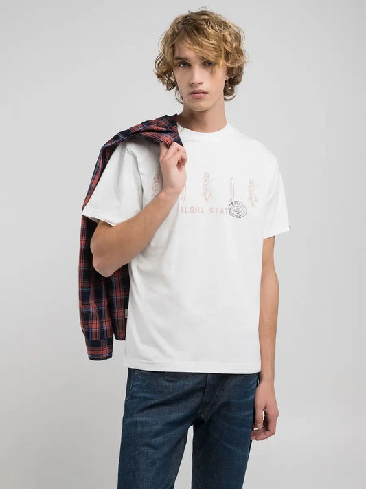 T shirt con aloha state print REPLAY 2660M3067