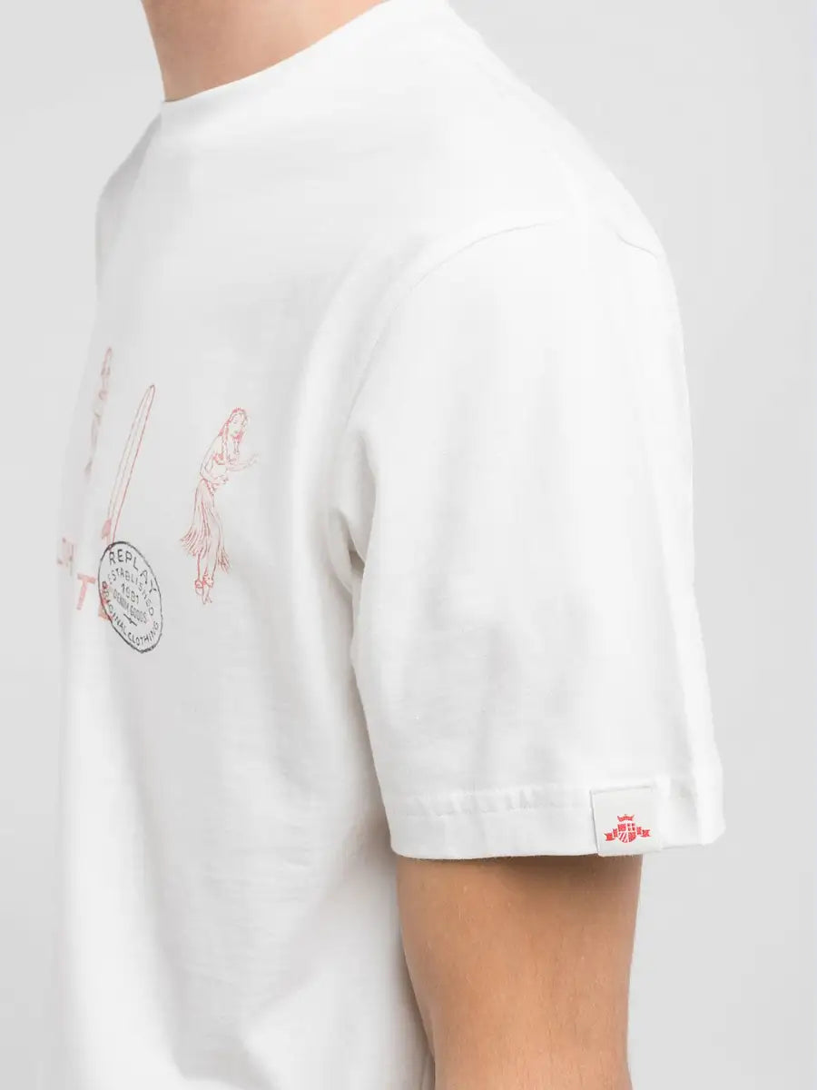 T shirt con aloha state print REPLAY 2660M3067