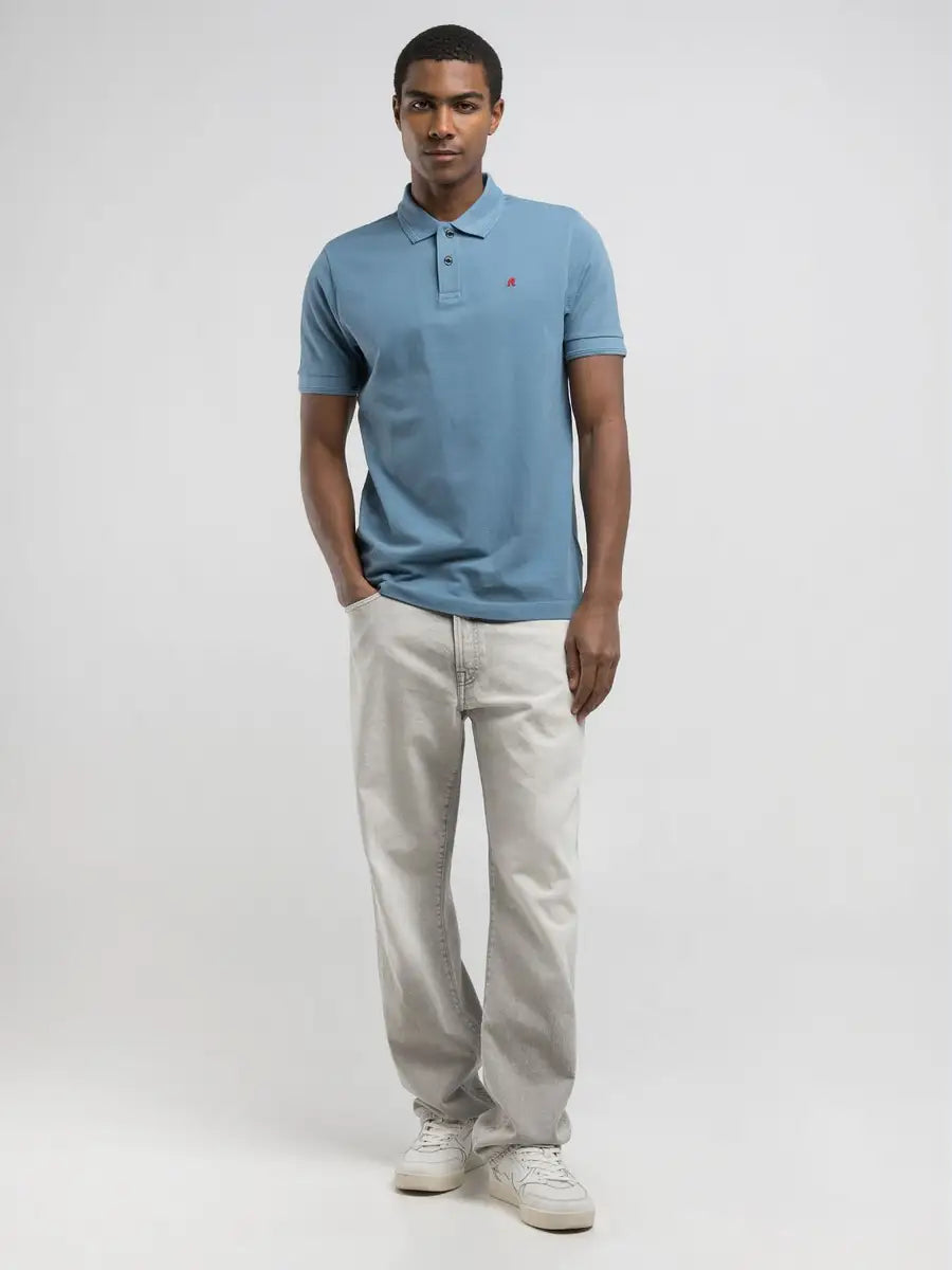 Polo in piquet azzurro REPLAY 22696