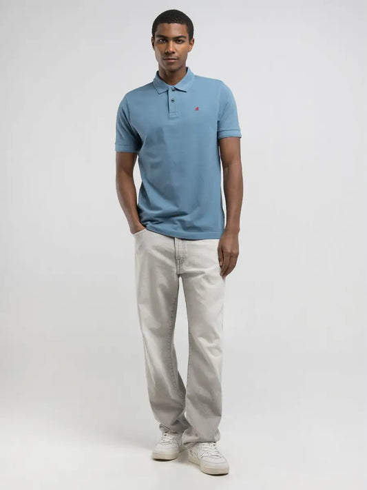 Polo in piquet azzurro REPLAY 22696