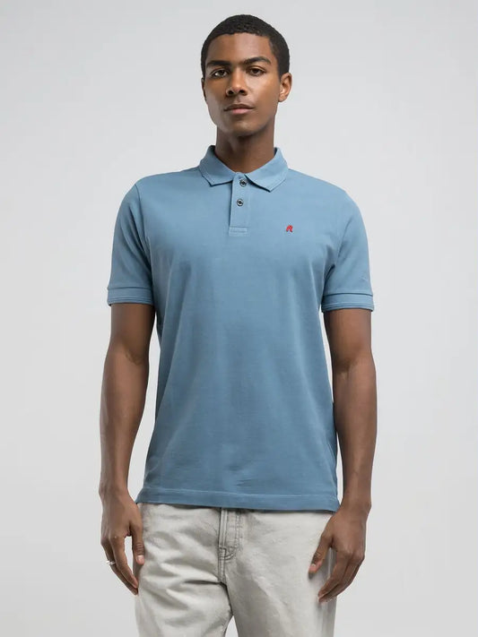 Polo in piquet azzurro REPLAY 22696