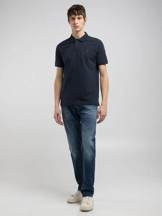 Polo in piquet blu REPLAY 20623