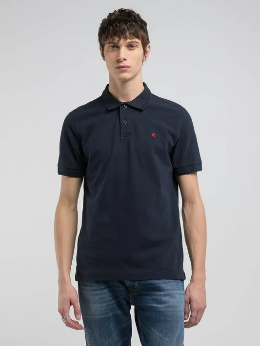 Polo in piquet blu REPLAY 20623