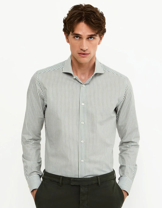 Camicia in twill rigata XACUS 91810