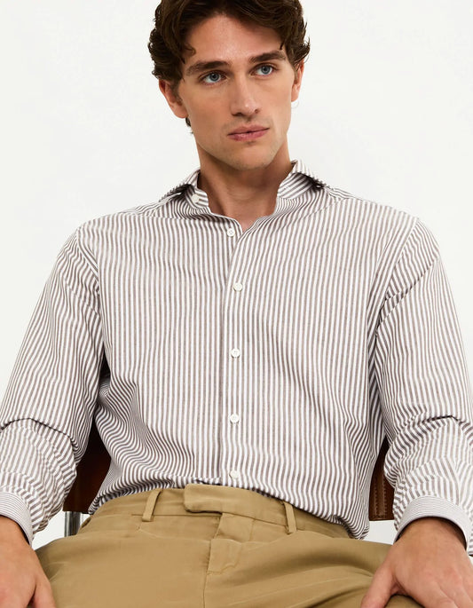 Camicia in twill rigata XACUS 91810