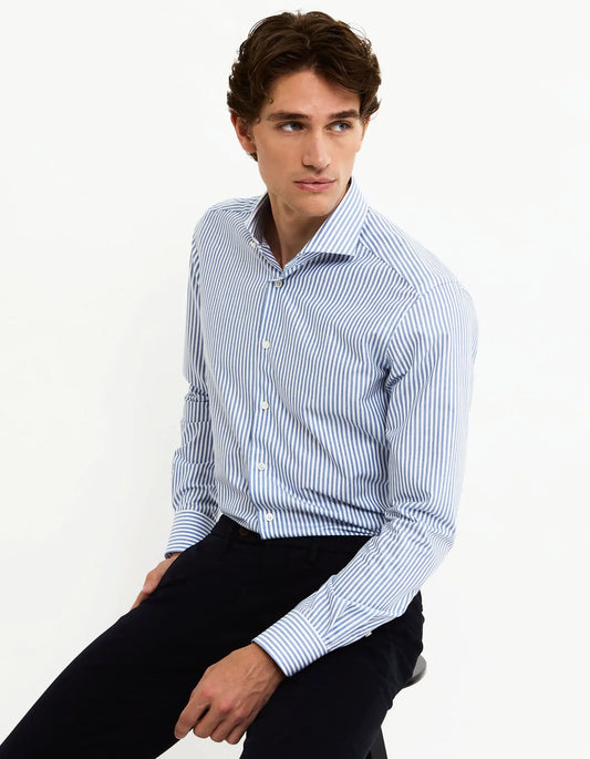 Camicia in twill rigata XACUS 91810