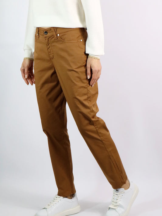 Jeans in popeline di cotone cuoio LATINO' LUCILLAPA073