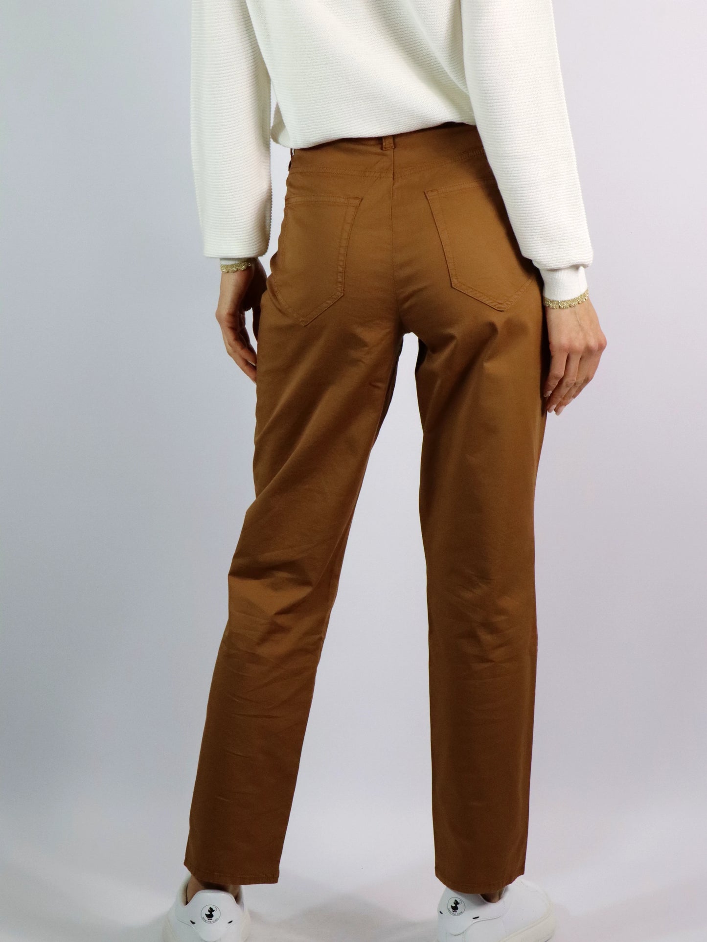Jeans in popeline di cotone cuoio LATINO' LUCILLAPA073